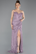 Robe De Soirée Lacé Longue Lavande ABU5642