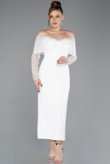 Robe de Cérémonie Midi Blanc ABK2533