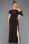 Robe Grande Taille Longue Brun ABU5047