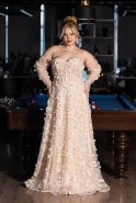 Robe De Fiançailles Grande Taille Longue Or ABU5660