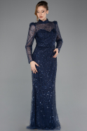Robe Queue de Poisson Longue Bleu Marine ABU4526