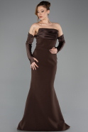 Robe De Soirée Longue Brun ABU4398