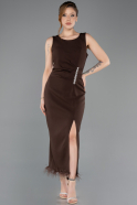 Robe De Cérémonie Midi Brun ABK2169