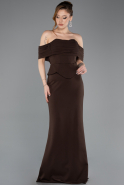 Robe De Soirée Longue Brun ABU5559
