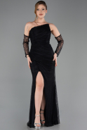 Robe de Soirée Longue Dantelle Noir ABU5700