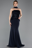 Robe Queue de Poisson Longue Bleu Marine ABU5704