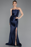 Robe de Soirée Longue Bleu Marine ABU5707