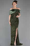 Robe de Soirée Longue Kaki ABU5711