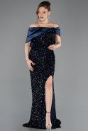 Robe de Soirée Longue Bleu Marine ABU5711