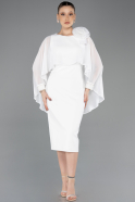 Robe de Cérémonie Midi Blanc ABK2382