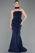 Robe de Soirée Longue Bleu Marine ABU5735