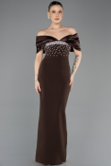 Robe De Soirée Longue Brun ABU5352