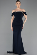 Robe Queue de Poisson Longue Bleu Marine ABU5740