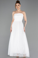 Tenue de Soirée Midi Dantelle Blanc ABK2538