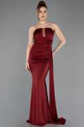 Robe de Soirée Longue Rouge Bordeaux ABU5746