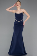 Robe De Soirée Longue Bleu Marine ABU5747