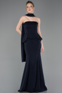 Robe de Soirée Longue Bleu Marine ABU5774
