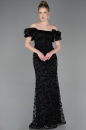 Robe Queue de Poisson Longue Squameuse Noir ABU5780