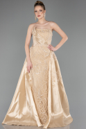 Robe De Soirée Perlé Longue Or ABU5511