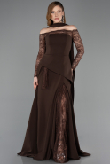Robe De Soirée Longue Brun ABU5662