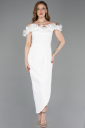 Robe de Cérémonie Midi Blanc ABK2545