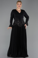 Robe de Soirée Grande Taille Longue Noir ABU5848