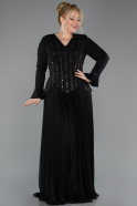 Robe de Soirée Grande Taille Longue Noir ABU5849