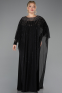 Robe de Soirée Grande Taille Longue Noir ABU5851