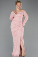 Robe De Soirée Grande Taille Longue Dantelle Poudre ABU5880