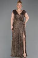 Robe De Soirée Grande Taille Longue Cuivre ABU5836