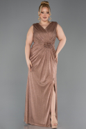 Robe de Soirée Grande Taille Longue Cappuccino ABU5838