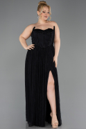 Robe De Soirée Grande Taille Dantelle Longue Noir ABU5882