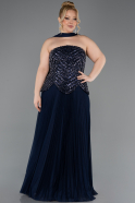 Robe De Soirée Grande Taille Longue Bleu Marine ABU5856