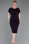Robe De Soirée Grande Taille Midi Violet ABK2535