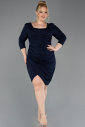 Robe De Invitation Grande Taille Courte Bleu Marine ABK2537
