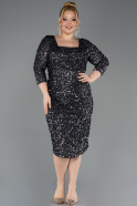 Robe De Invitation Grande Taille Midi Anthracite ABK2540