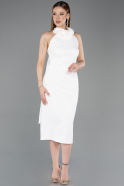 Robe de Cérémonie Midi Blanc ABK2551