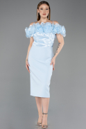 Robe de Cérémonie Midi Bleu clair ABK2553