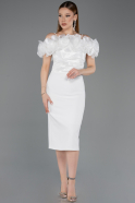 Robe de Cérémonie Midi Blanc ABK2553