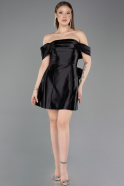 Robe de Cérémonie Mini Satin Noir ABK2562