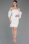 Robe de Cérémonie Courte Blanc ABK2563
