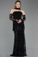 Robe Queue de Poisson Longue Squameuse Noir ABU5896