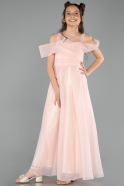 Robe de Soirée Enfants Longue Saumon ABU5903
