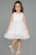 Robe de Soirée Enfants Courte Blanc ABK2570