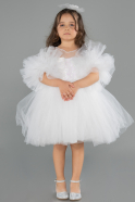 Robe de Soirée Enfants Courte Blanc ABK2572