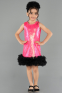 Robe de Soirée Enfants Courte Fushia ABK2574