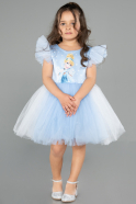 Robe de Soirée Enfants Courte Bleu ABK2575