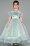 Robe de Mariage Pour Enfant Longue Menthe ABG178
