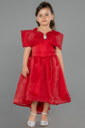 Robe de Soirée Enfants Devant Court Dos Long Rouge ABO107