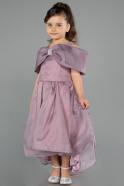 Robe de Soirée Enfants Devant Court Dos Long Lavande ABO107